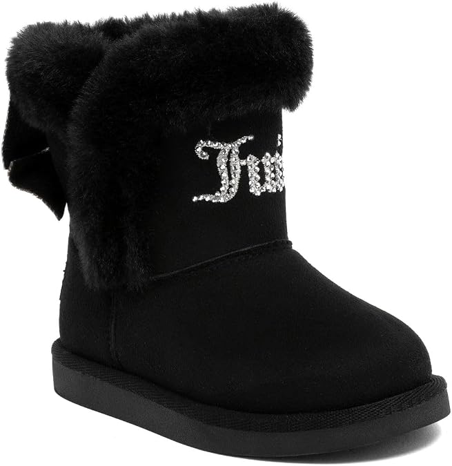 Juicy Couture Girls Winter Boots Warm Insulated Fashion Booties Mid Calf Outdoor Snow Boot for Toddler/Little Kid/Big Kid