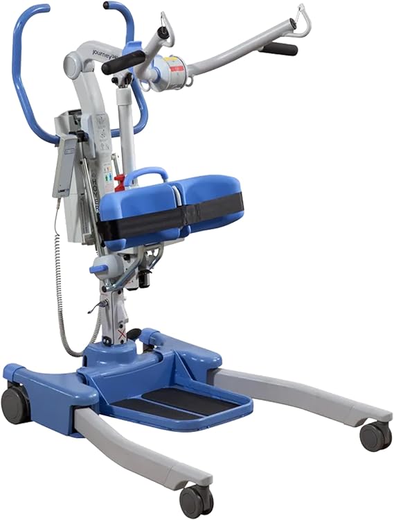 Joerns Hoyer Journey Sit to Stand Electric Power Patient Lift | Ultra Compact, Portable Folding Stand Aid | Safe Working Load 340 Lbs. | Smart Monitor Technology