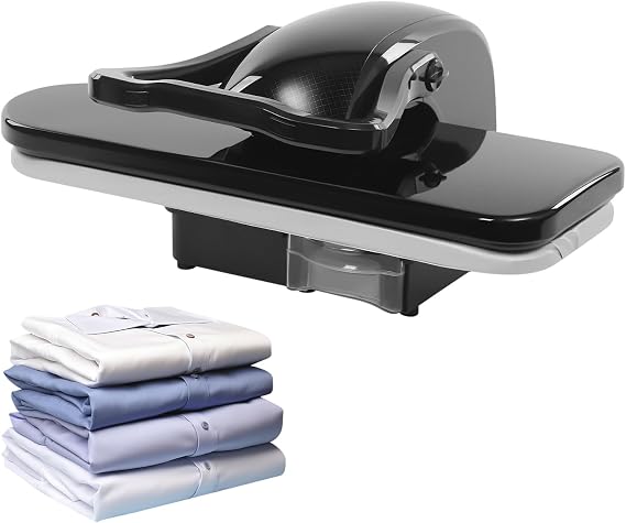 Electic Steam Press, 1600W Intelligent Steam Press for Clothes with Spray Bottle&Pressing 5 Modes Cushion Compact Ironing Steam Press W/Touch Screen for Perfect Ironing 35.8"L*20.8"W*10.2"H Black