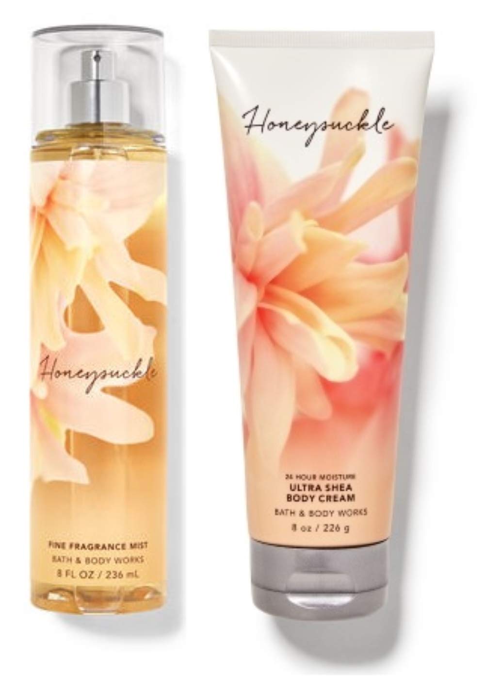 Bath and Body Works HONEYSUCKLE - DUO - Body Cream - Fine Fragrance Mist - Full Size