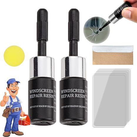 2024 New Crack Glass Corrector Set, Nano Glass Repair Fluid, Windscreen Repair Resin Fix Scratches&Cracks (2)