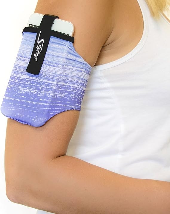 Sprigs Phone Armband for Running, Stretch Sleeve Arm Holder for iPhone 17, Samsung Galaxy S26 & Google Pixel 11, Fits Smartphones with Case for Jogging & Walking