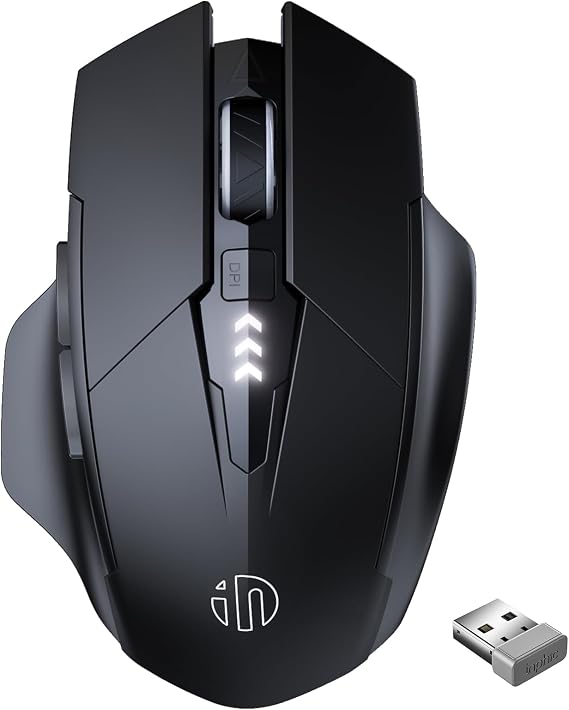 INPHIC Wireless Mouse Rechargeable, Silent Click, [Battery Level Visible]