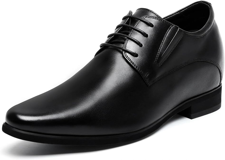 CHAMARIPA Elevator Shoes for Men Derby Oxford Dress Shoes Black