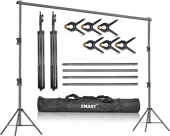 EMART 10x9.2Ft Heavy Duty Backdrop Stand Adjustable Banner Stand for Photo