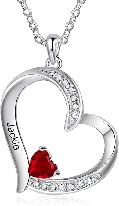 Personalized Mother Necklace with Birthstones Engraved 1-6 Names Birthstone Necklace for Women Mom Customized Jewelry Gift for Wife Mothers Day