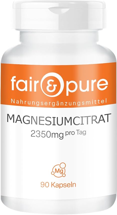 Magnesium Citrate 300mg Magnesium per daily dose 90 Capsules (No Magnesium Stearate Vegan Good Absorption Citrate Form