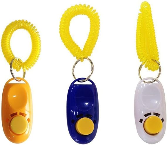 PENTA ANGEL Pet Training Clicker Button Clicker with Wrist Strap, Train Dog, Cat, Horse, Pets for Clicker Training (3 Pack)