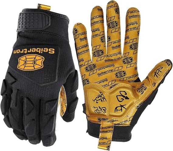 Seibertron Pro 3.0 Elite Ultra-Stick Football Receiver Gloves, High Performance Non-Slip Sports Gloves for Youth Boys Girls & Adult
