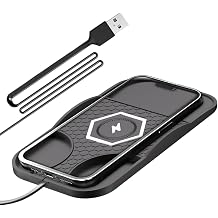 Wireless Car Charger - 15W Fast Car Wireless Cell Phone Charger Pad | Non Slip Base Portable for Pickups Trucks Scooters Sedans Dashboard Office Home Automotive Drivers
