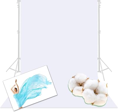 Prism 100% Cotton Extra Thick Professional Photography Backdrop 8x14 ft White, Brushed for Low Light Reflectance and Bleed Through, Sustainable Organic Cotton Muslin with No Microplastic Shedding
