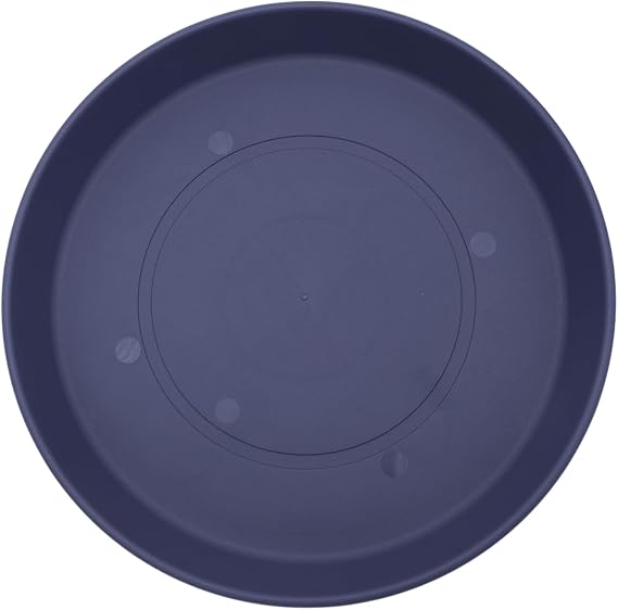 The HC Companies Round Prima Flower Pot Saucers - Plastic Plant Saucer for Outdoors & Indoors - Traditional Plant Pot Trays for Water Drainage -Durable Plant Tray (8.5-inch Twilight Blue, Pack of 1)