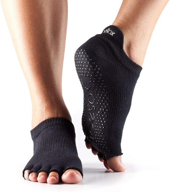 toesox Toeless Socks for Women with Grips - Non Slip Low Rise Half Open Toe for Ballet, Yoga, Pilates, Barre Grip Toe Socks