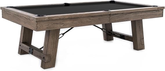 Plank & Hide - Isaac Billiard Pool Table (Silvered Ash Finish,7FT)