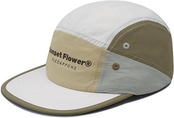 Quick Drying 5 Panel Baseball Cap Colorful Lightweight Flat Bill Hat | Wide Brim,Sun Protection,Breathable&Cooling,Polyester Fabric,Adjustable Strap, Two Toned,Street Style,Outdoor Gear