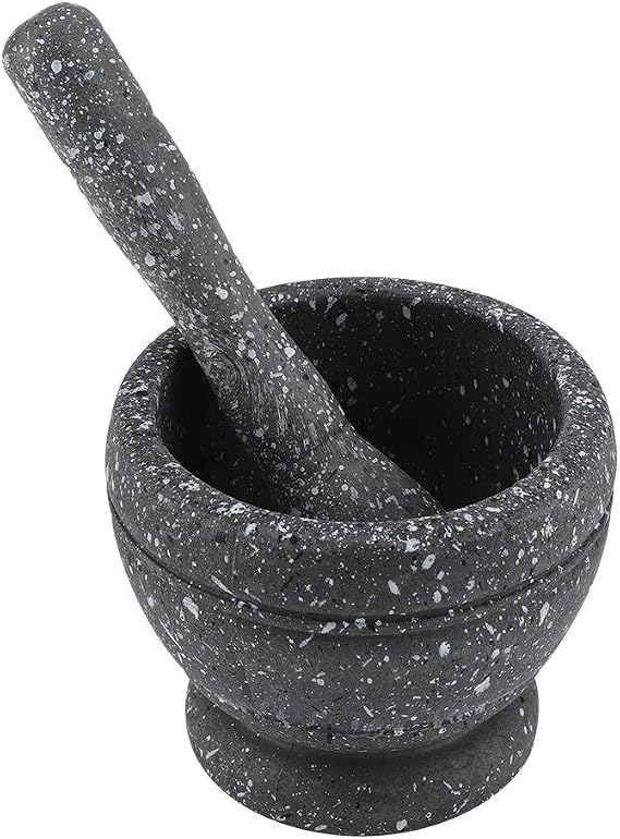 Plastic Mortar and Pestle Set, Small Granite Simulation Grinder Bowl Spice Grinder Manual Herb Grinder Herb Crusher Kitchen Mortar and Pestle Kit