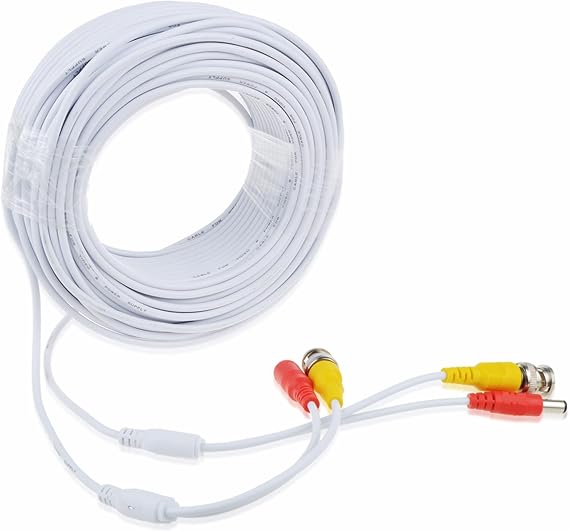 White 150ft BNC Extension Cable Replacement for Q-See QTH8056D 1080p HD Dome Security Camera
