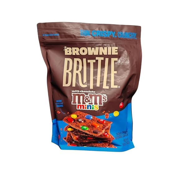 Sheila G's Brownie Brittle M&Ms | Thin and Crispy | Sweet Snacks | Family Size (Pack of 1, 12oz) | Rich Gourmet Brownie Bites Dessert