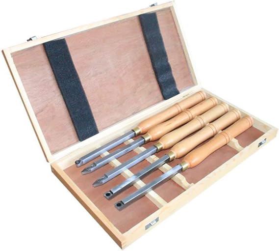 HSS Lathe Chisels Set,5 Pcs Wood Turning Chisel Set for Professionals or Hobbyist Wood Working for Wood Craft Woodworking