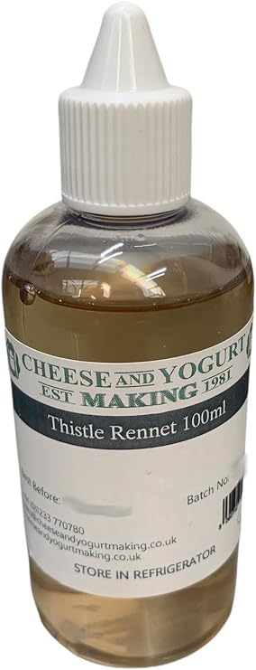 Cheese & Yogurt Making Vegetarian Rennet Thistle - 100ml, Plant-Based Coagulant for Goat, Sheep & Cow’s Milk, Ideal for Soft, Hard & Lactic Cheeses, Natural Enzyme for Intense Flavour & Creamy Texture
