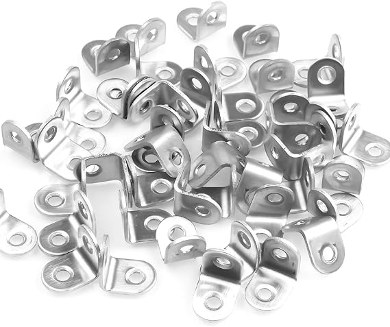 ASelected 100PCS 304 Stainless Steel L Brackets 20x20x16mm for Repair