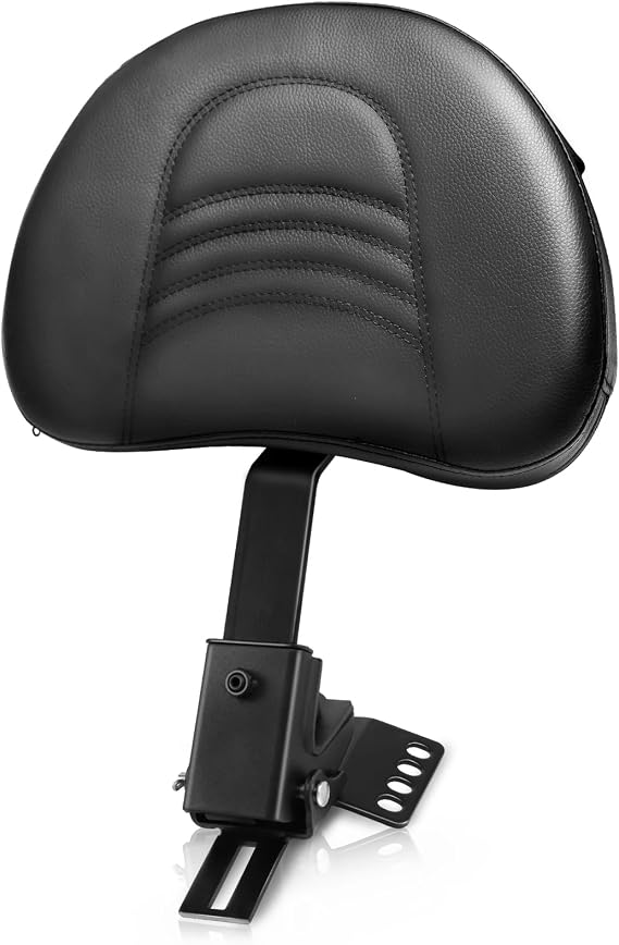 Adjustable Plug-in Motorcycle Front Driver Seat Rider Backrest Pad Custom Mounting Kit Compatible with Harley Touring Models Street Glide Road King Electra Glide Road Glide 1997-2026