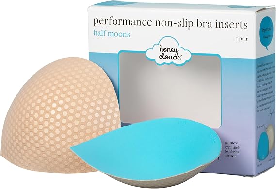 Honey Cloudz Non-Slip Bra Inserts for Shaping Coverage and Balance in Sports - Half Moon