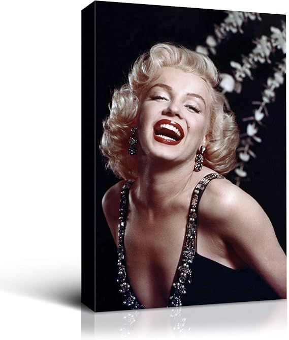 Denozer Marilyn Monroe Canvas Wall Art Poster 12x18 inch Classic Movie Stars Painting Home Decor Female Portrait Artwork for Living Room Bedroom