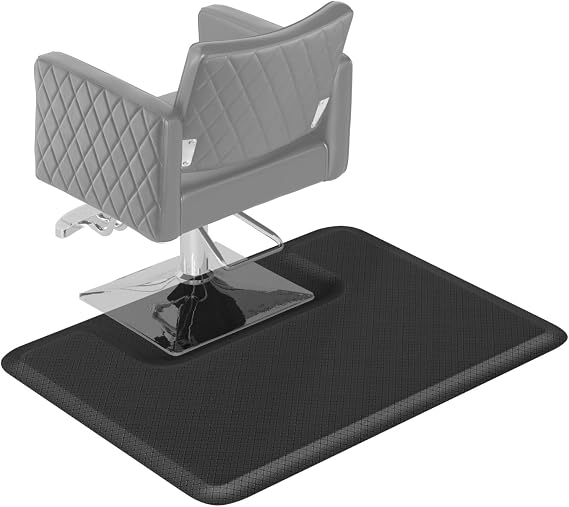 OmySalon 3x 4x 1/2'' Thick Salon Mats for Hair Stylist Anti Fatigue, Barber Floor Mat with Square Base, Salon Chair Mat Hairdresser Standing, Anti-Slip Easy Cleaning