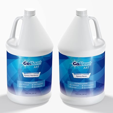 Epoxy Resin 1 Gallon - Crystal Clear - Premium Artist Epoxy for Tumblers Jewelry Making River Tables Casting and Coating
