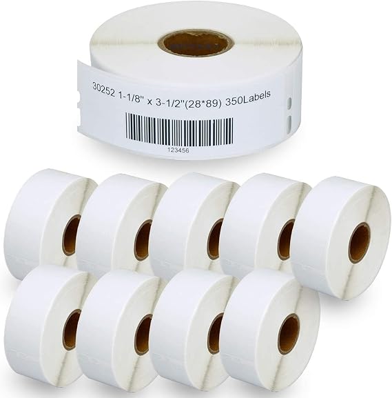 BETCKEY - Replace for DYMO 30252 (1-1/8" x 3-1/2") Address Labels[10 Rolls]