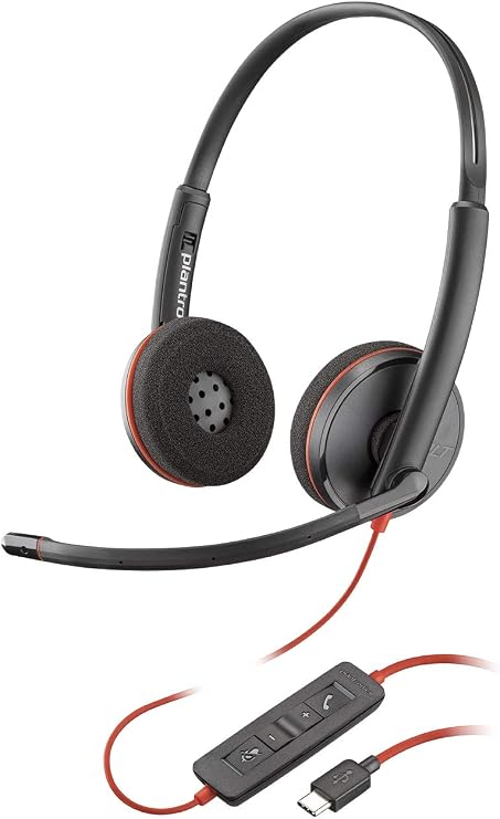 Plantronics Blackwire 3220 USB-C Headset, On-Ear Mono Headset, Wired