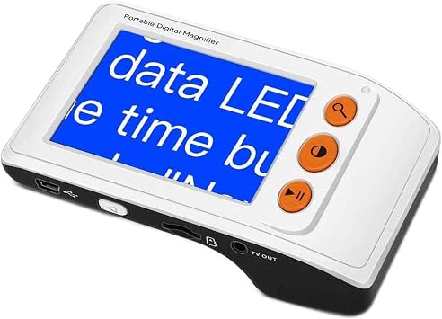 Digital Magnifier Portable Electronic Video Magnifier Reading Aids 3.5 Inch LCD Screen 2x-25x Zoom Foldable Handle,for Low Vision Students,Elderly in Reading,Newspapers,AV/TV Output,White