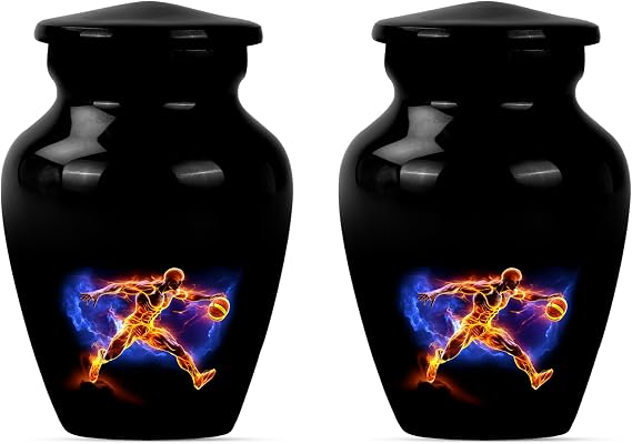 Basketball urn, Small Urns for Human Ashes Keepsake, Urn for Ashes for Women, Cremation Urns for Women, Urns for Human Ashes Adult Male, Burial Urns for Human Ashes Adult Male(Size - 3inch, 2 Pcs)