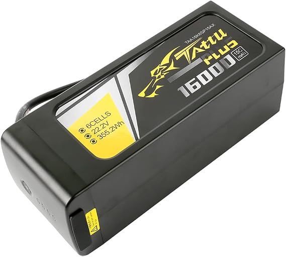 TATTU Plus 16000mAh 15C 22.2V 6S Lipo Battery Pack with AS150+XT150 Plug (New Version)