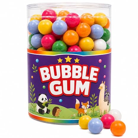 Mijoma Colourful Chewing Gum Balls 500 g Retro Classic in Storage Tin Refill chewing gums for chewing gum machines candy bar reception counter event