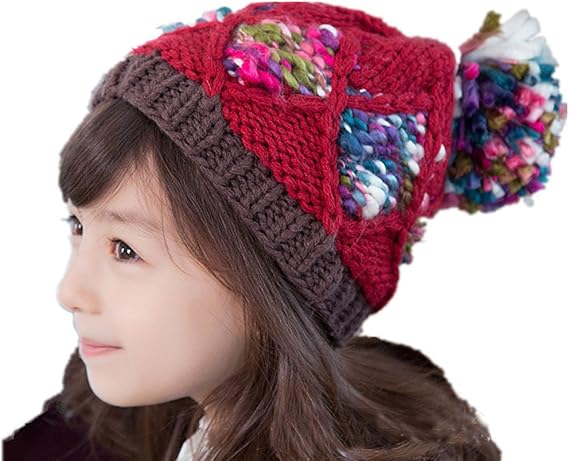 Cute Children's Hat Winter Warm Handmade Knitted Jacquard Weave Kid's Beanie
