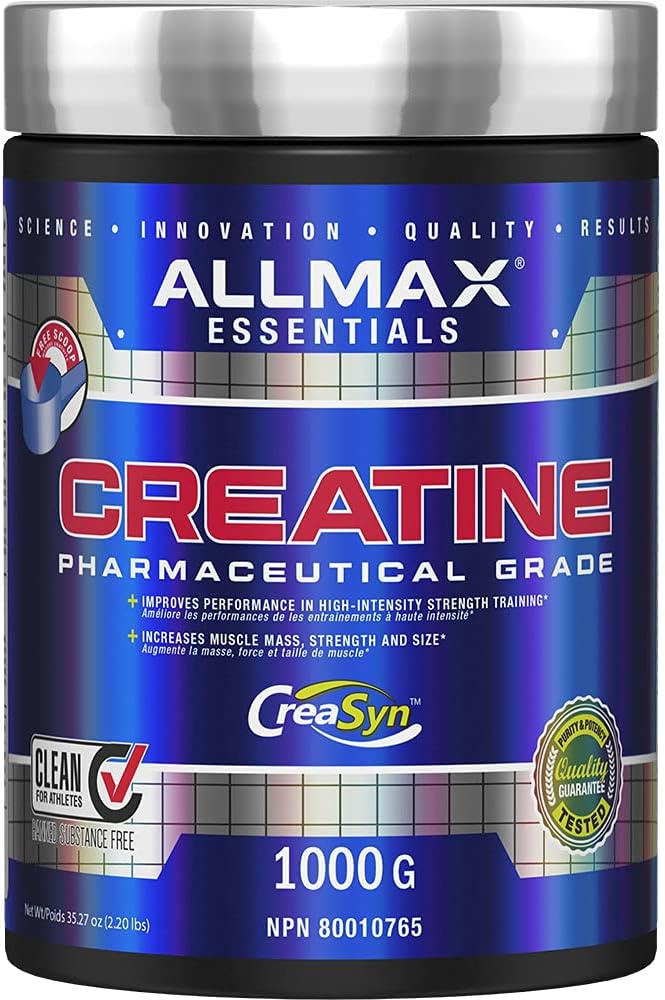 ALLMAX Essentials CREATINE - 100 g Powder - Improves Performance &amp; Training Intensity - Vegan &amp; Gluten Free - 20 Servings