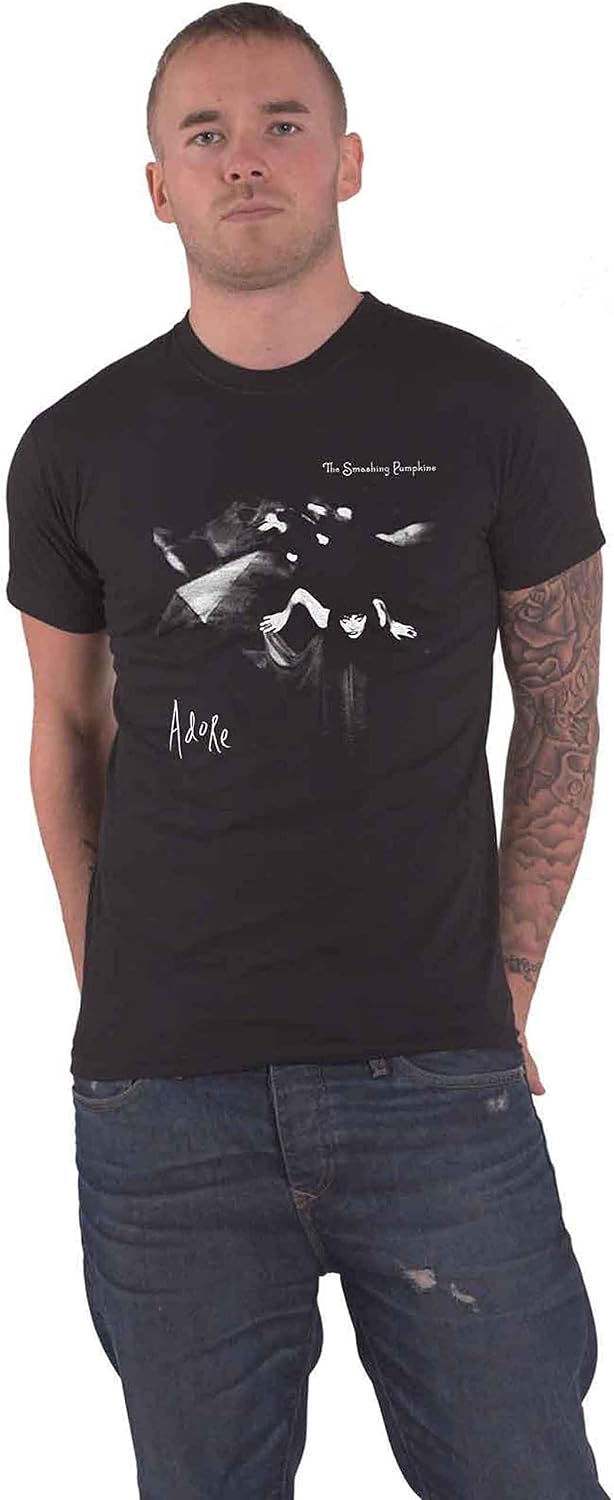 The Smashing Pumpkins T Shirt Adore Band Logo New Official Mens Black, Black