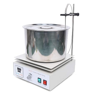 10L Digital Heat-Gathering Magnetic Stirrer Digital Heating Lab Mixer Lab tat 0-1400Rpm Heat-Gathering Magnetic Stirrer Water Oil Bath 400C tat Tool with Hot Plate