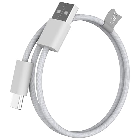 ASKUBSKU 1FT Short Car-Play Cable for iPhone 17 Air 16 Pro Max Plus, White