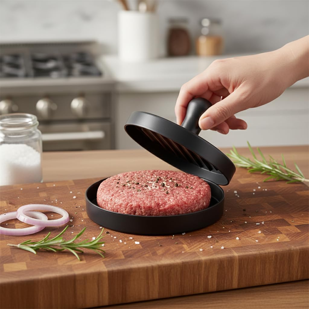 Deconox Nonstick Large Size Hamburger Meatball Mold - Stainless Steel Carbon Plated Premium Burger Press | Perfect Shaped Meatball Machine