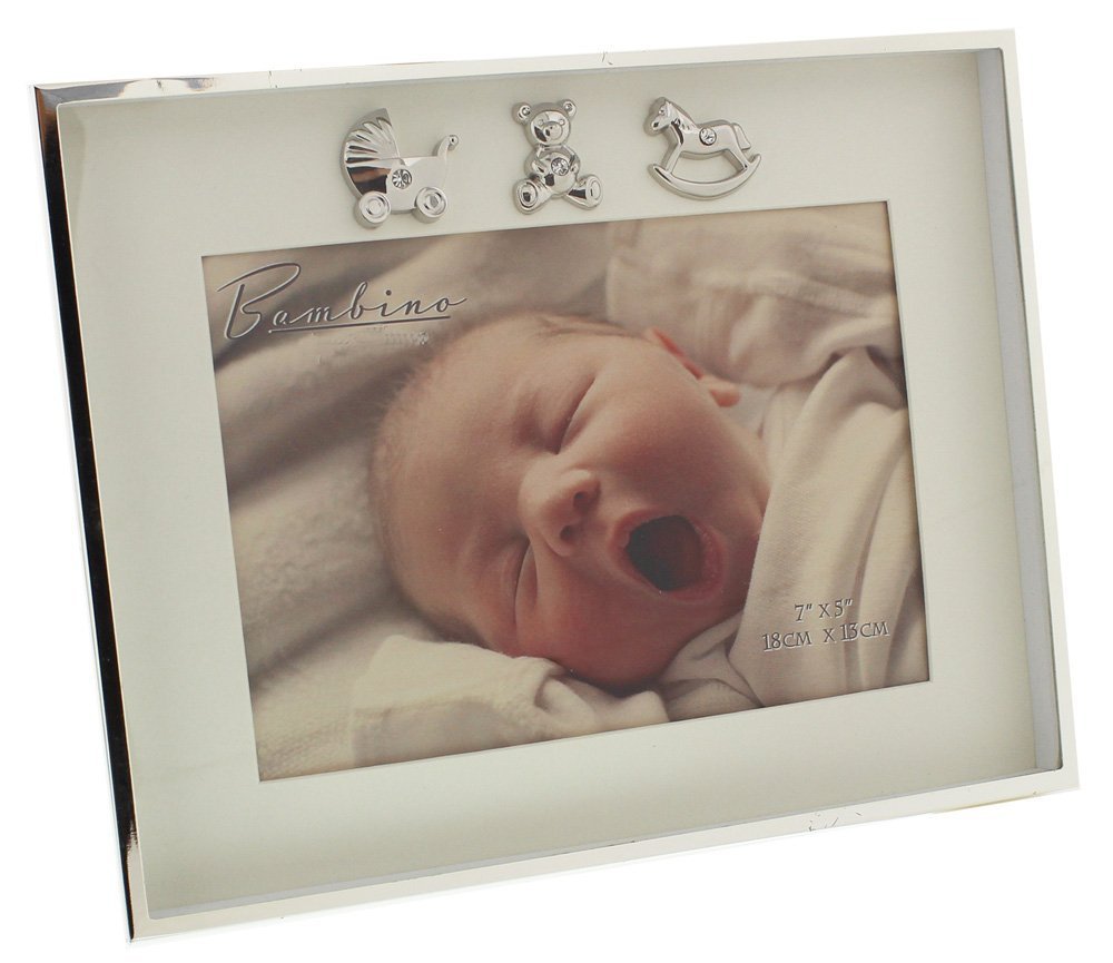 Haysom Interiors Charming and Simplistic Silver and Ivory Newborn Baby 7 x 5 Photo Frame by Happy Homewares