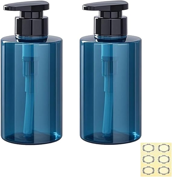 Apstaqeoo 2Pcs 300ml/10oz Empty Pump Bottle Dispensers - Refillable Plastic Shampoo Bottle Hand & Dish Soap Dispenser with pump, Lotion Shower