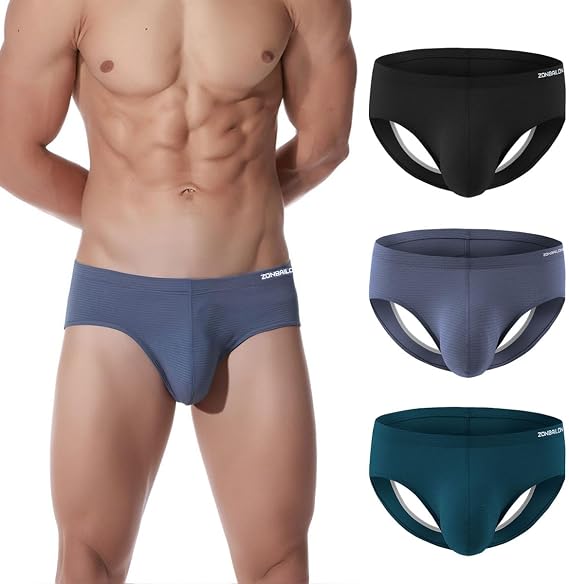 ZONBAILON Men's Sexy Jockstraps Underwear with Bulge Ball Pouch Breathable Thong Jock Strap