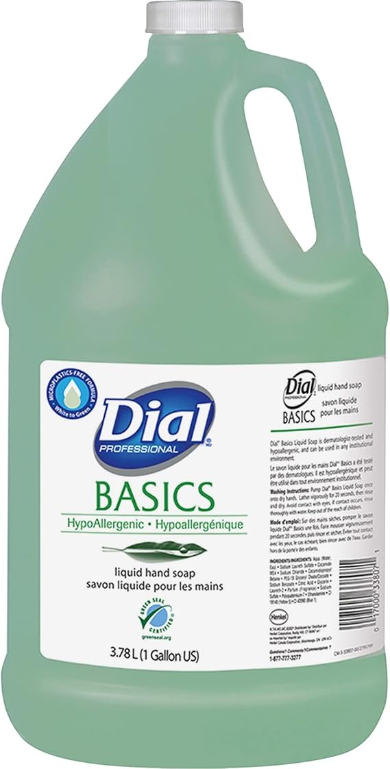 Dial Professional Basics MP Free Liquid Hand Soap, Honeysuckle, 3.78 L Refill Bottle