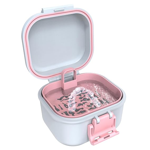 Leak-Proof Denture Case, Denture Cup for Soaking Dentures, Retainer Holder