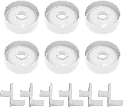 HESSION WD35X21038 Replacement of Dishwasher Dishrack Roller and Stud Lower Rack Wheel Kit Compatible With Kenmore, GE, and Hotpoint Dishwashers 6 pack