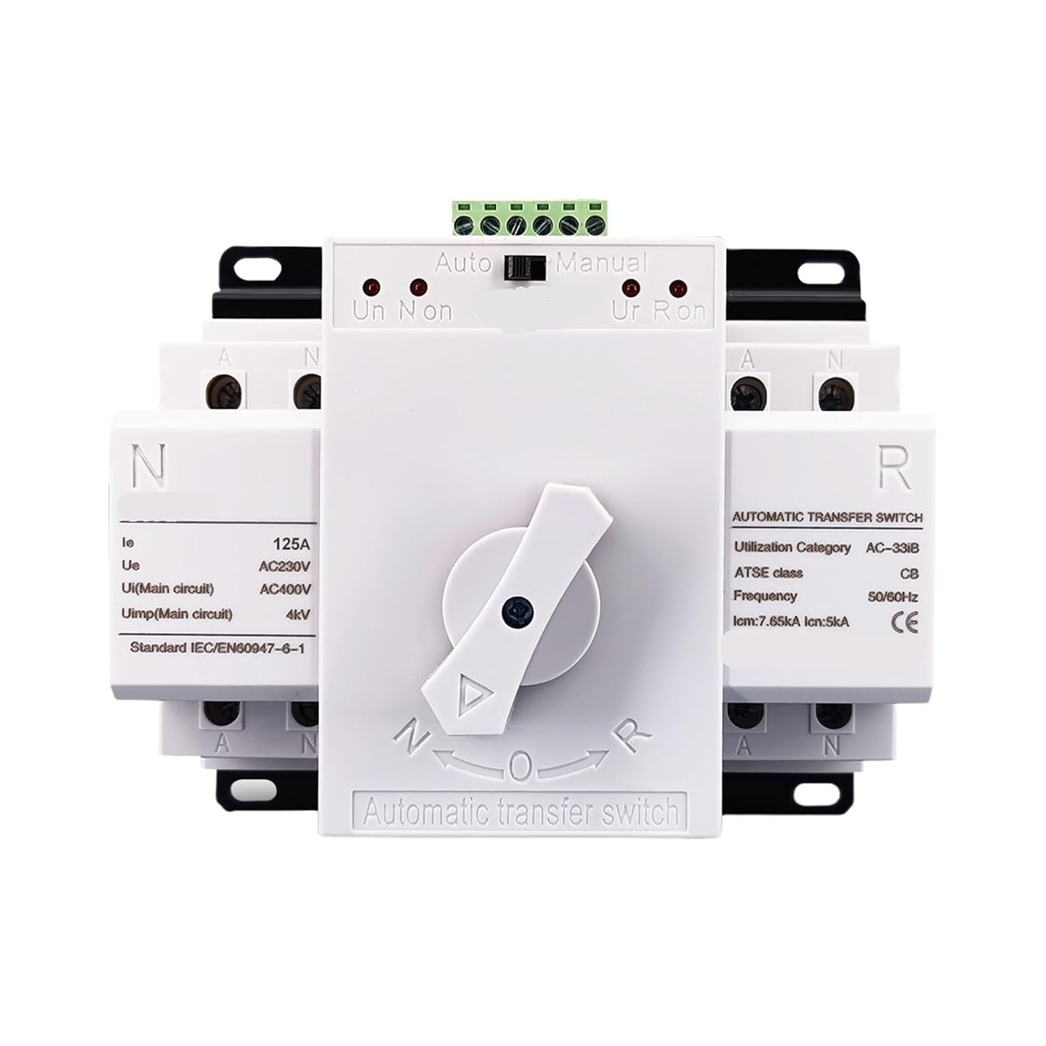 ATS 2P 125A 230V MCB Type Dual Power Automatic Transfer Switch TOMZN TOQ3-2P125 PV City Power Generator