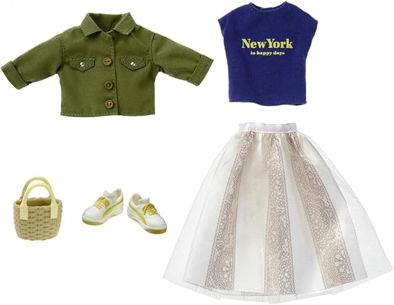 Takara Tomy Licca-chan Dress, LW-19, Seaside Khaki, Changeable Clothes, Pretend Play, Toy for Ages 3 and Up